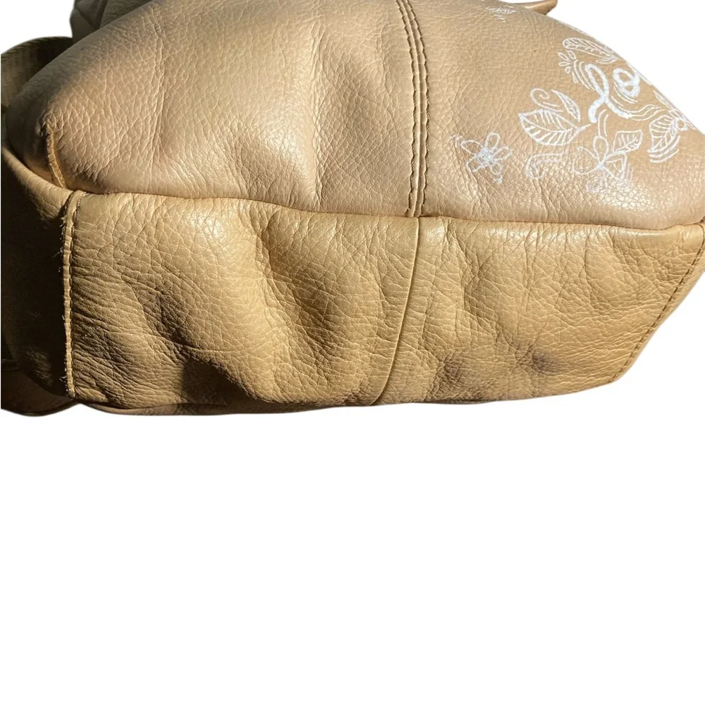 American Leather Co Beige Leather Backpack - Picture 3 of 7
